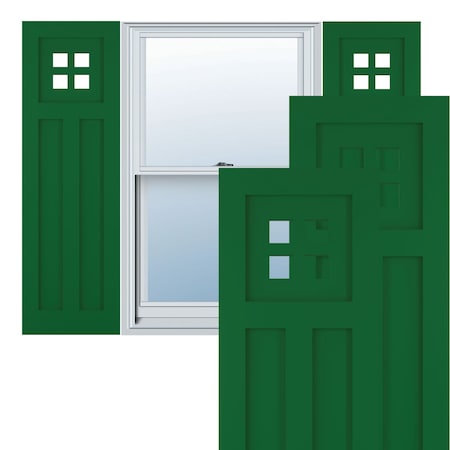 True Fit PVC San Antonio Mission Style Fixed Mount Shutters, Viridian Green, 18W X 57H